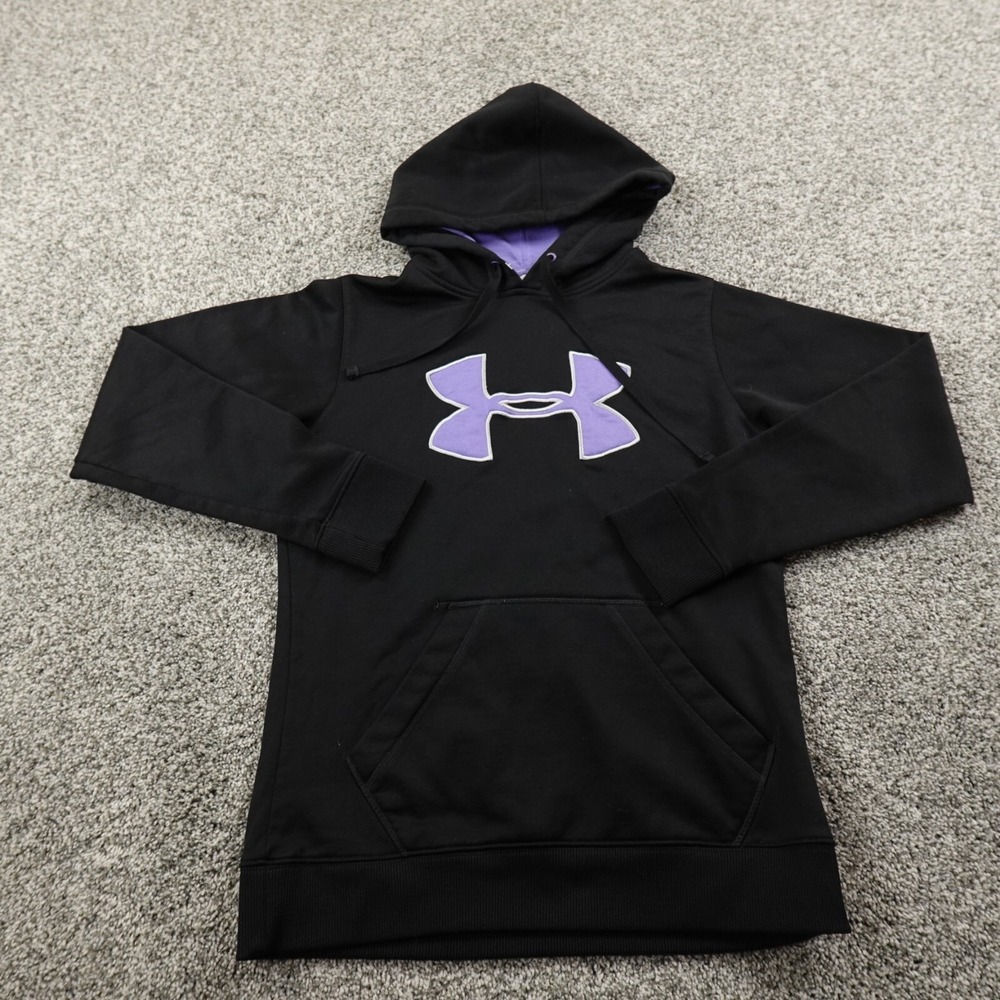 Under‎ Armour Hoodie Womens S Black UA Pullover Sweatshirt Sweater Athletic Gym